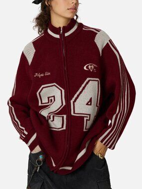 Aelfric Eden 24 Jacquard Zip Up Cardigan Size Extra Small